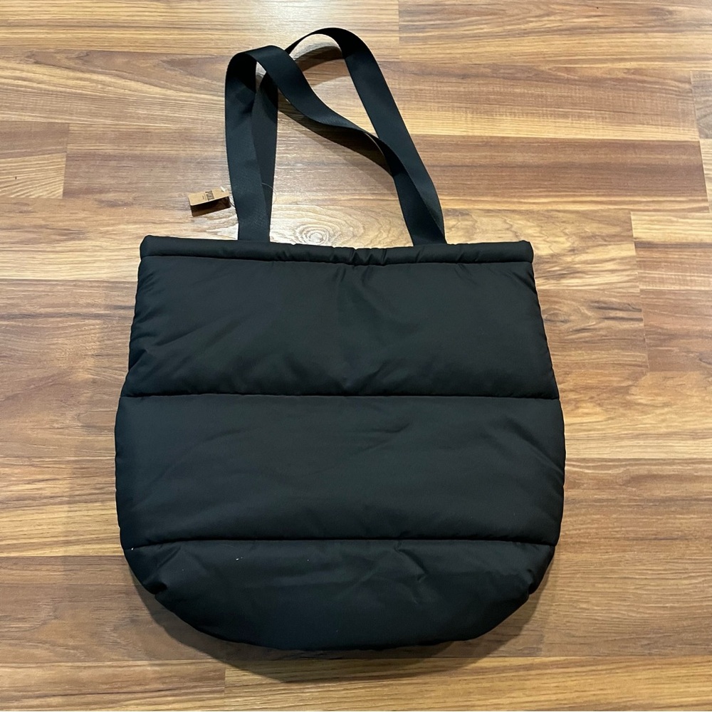 Victoria's Secret PINK Black Quilted Puffer Tote Shopping Travel Bag; NWT ($50) - Picture 6 of 8